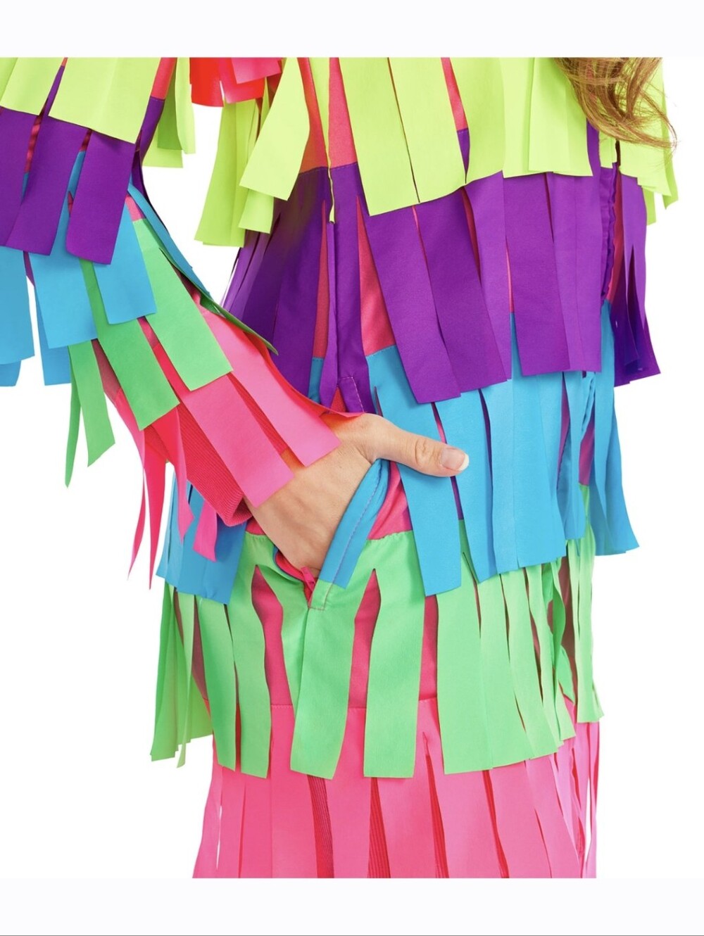 Colorful Rainbow Piñata Costume with Hood Halloween Costume - Picture 5 of 8